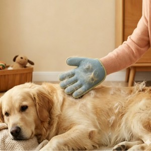 Pet Hair Removal Gloves One Size High Density <b>Fabric</b> For Dogs And <b>Cats</b> - Product Image 1