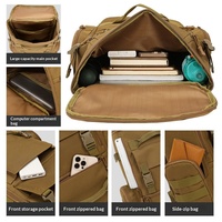 Sac à dos de randonnée tactique en denim et nylon personnalisé OEM, grande capacité, design camouflage, pour le trekking, le camping et les activités de plein air