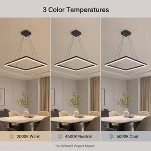 Luminaire suspendu moderne en aluminium, anneau LED dimmable, télécommande, tricolore, hauteur réglable pour salle à manger, salon - Product Image 3