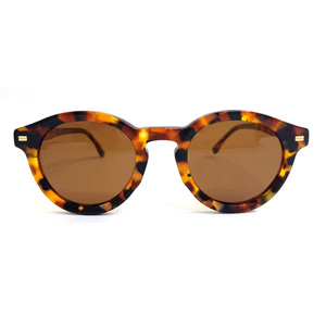 Yellow Acetate Round Sunglasses Polarized TAC Lenses UV400 Unisex Full Rim <b>Eyewear</b> for Outdoor Wear - Product Image 5
