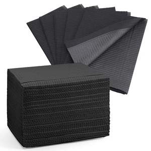 SJ bavaglini dentali di qualità nera 3ply impermeabili assorbenti paziente medico comodo bavaglino dentale monouso - Product Image 5