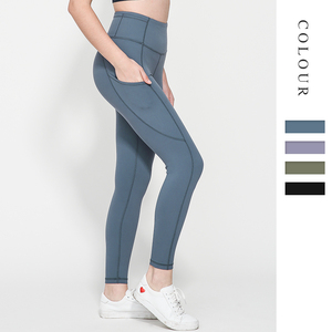 Leggings de Yoga en Stock, Pantalones de Yoga de Compresión Personalizados, Leggings Deportivos para Mujer <span class=keywords><strong>con</strong></span> Múltiples Bolsillos - Product Image 1