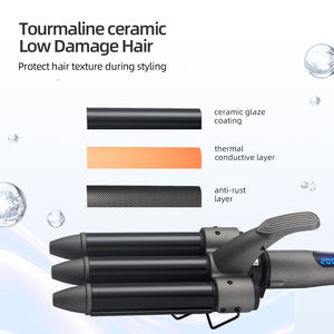 Rizador de Pelo Profesional de <span class=keywords><strong>3</strong></span> Barras 2025: Crea Rizos Ondulados con Estilo Inteligente y Cuidado Cerámico Avanzado para Resultados de Salón. - Product Image 6