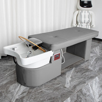 Tête de spa de style thaïlandais moderne thérapie par l'eau salon de beauté et de coiffure lit à shampoing en bois armoire de rangement chaise de shampoing de massage et soins du visage