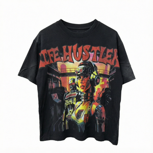 เสื้อยืดผู้ชาย Life Hustlers Summer รุ่นล่าสุด ลายพิมพ์วินเทจ ประดับคริสตัล สไตล์ฮิปฮอป ทรงโอเวอร์ไซส์ ระบายอากาศได้ดี ผลิตจากผ้าฝ้ายถัก 100% - Product Image 1