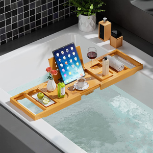 ถาดอ่างอาบน้ำไม้ไผ่แบบขยายได้ถาดรองอาบน้ำแบบพับได้ - Product Image 2