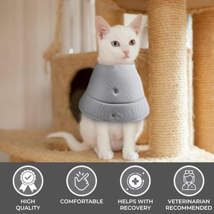 Best 30CM Polyester Print <b>Dog</b> Cone Homemade Soft Cat Recovery Collar for French Bulldog After Surgery - Product Image 5