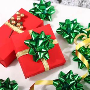 Factory Price Direct Sale Luxury Self Adhesive 4pcs Plastic <b>Ribbon</b> Star Bow Set for Valentine's Day Birthday Gift Box Decoration - Product Image 2