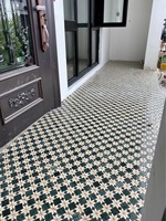 DTH Design moderne Vert foncé Beige Mosaïque Carreaux Pierre Naturelle Marbre Cuisine & Salle de bain Mur & Sol Parquet pour Hôtels