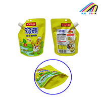 Sachet Doypack BOPP personnalisé imprimé, étanche à l'humidité et anti-fuite, de qualité alimentaire, pour poudre d'assaisonnement et essence de poulet, avec bec verseur