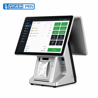 Sistema POS de Pantalla Táctil Dual de 15.6 Pulgadas con Diseño Personalizado, Juego Completo con Impresora de Recibos para Caja Registradora