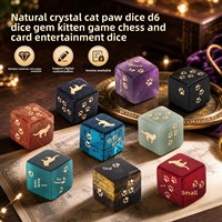 Nouveau dés en améthyste naturelle motif griffe de chat, design à angle droit, pour jeux de société et divertissement cartographique, avec fonction de secouage
