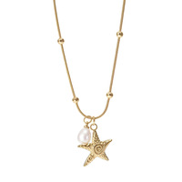 Collier pendentif spirale en acier inoxydable plaqué or 18 carats avec perle, accessoires de mode pour femme, bijoux de plage