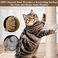 Arbre à gratter vertical en sisal pour chat avec balançoire et circuit de balles pour chats d'intérieur adultes – Poteau à gratter interactif