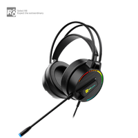 Grosir kustom OEM 2025 baru Headset komputer lampu LED USB komputer Desktop Esports Headset Gaming