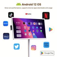 Televisor Inteligente LED Full HD 1080p de 27 Pulgadas, Snapdragon 665, Pantalla Táctil con Rotación de 360°, USB/WiFi, Android 12, 4GB+64GB, Portátil
