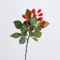 Spray de Frambuesas Artificiales Rojas de Alta Calidad de 35 cm para Decoración de Eventos