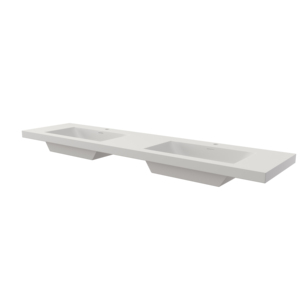 Venta al por mayor de lavabos dobles para baño, encimeras modernas de lavabo empotrable para baño, proveedor de lavabos rectangulares modernos de color blanco. - Product Image 3