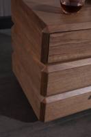 Tables de chevet à 3 tiroirs en MDF avec finition stratifiée, bords arrondis naturels, directement de l'usine