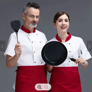 Uniforme de Chef <span class=keywords><strong>Pizzaiolo</strong></span> para servicio de comida, chaqueta de cocina con delantal para restaurante, panadería, cafetería - Product Image 4