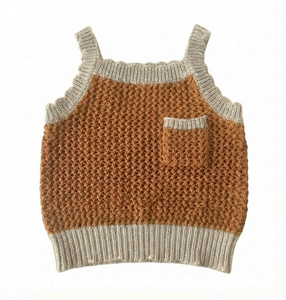 <span class=keywords><strong>Chaleco</strong></span> de Punto con Textura Vintage para Bebé, Suéter sin Mangas con Bolsillo, Última Moda en Ropa Infantil Personalizada de Fábrica - Product Image 3