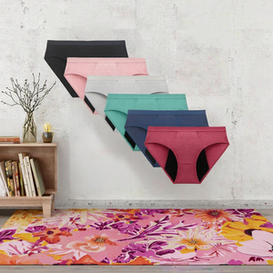 Ropa Interior Fisiológica Transpirable de Algodón de 4 Capas a Prueba de Fugas, Bragas Absorbentes Sólidas para Uso Diario, Teñido Liso para Menstruación - Product Image 3