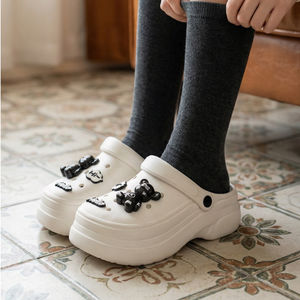 Yearning Youth Slippers <b>Clogs</b> Holes Bear Decorated Waterproof Anti-Slip Wear-Resistant Double-Purpose Shoes for Outdoor/Indoor - Product Image 1