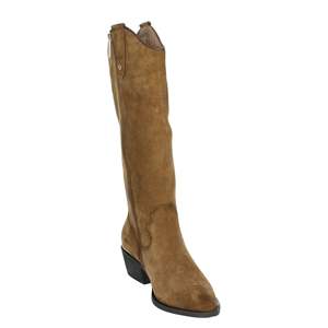 Bottines mi-mollet pour femme Carmela en daim camel à talon bas style western - Product Image 5