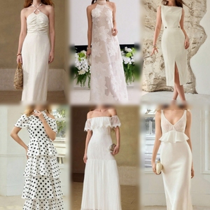 Lot en gros de robes d'été décontractées en satin pour femmes, assortiment mixte, surplus de stock, style bohème, dentelle florale, longueur midi et maxi, pour soirée, naturel - Product Image 4