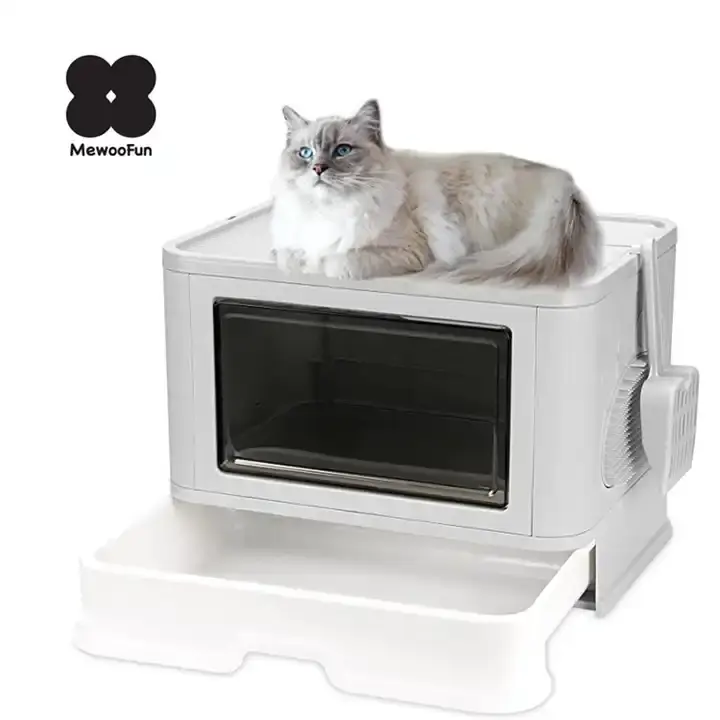 MewooFun High Quality Easy to Clean Removable Big Space Cat Litter Box House with Scoop