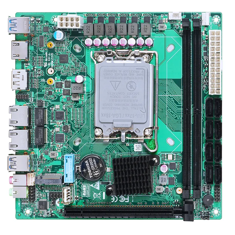 Zunsia Nas Server Mini ITX Industrie-Hauptplatine 17 × 17 CM Soft-Routing 13. Generation CPU LGA 1700 Haupttisch 2 * DDR5 64 GB