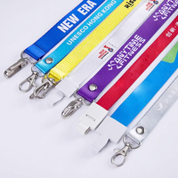 Lanières en satin personnalisées avec logo personnalisé et motifs imprimés pour porte-cartes d'identité