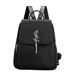 Women's Large Capacity Oxford Cloth <b>Waterproof</b> Polyester <b>Backpack</b> Trendy Korean Style PU Zipper Fashionable Student <b>School</b> - Product Image 1
