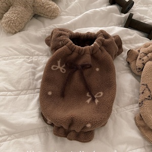 Vestito per Animali Domestici in Pile <span class=keywords><strong>con</strong></span> Stampa Orso e Cordoncino, <span class=keywords><strong>Pigiama</strong></span> Caldo Invernale per Cani e Gatti - Product Image 2