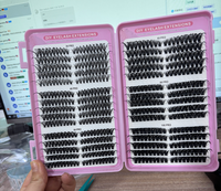 Kit de cils en grappes synthétiques réutilisables et moelleux pour extensions de cils DIY, avec logo personnalisé, vente en gros, marque privée, emballage de luxe