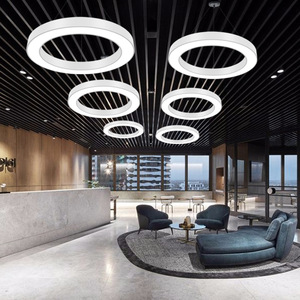 Lámpara Colgante LED, Cuerpo Dorado, Acero Inoxidable, 3500K, Blanco Cálido, Regulable, Antideslumbrante, Lámpara de Techo para Sala de Estar, E26, Control por Interruptor - Product Image 1