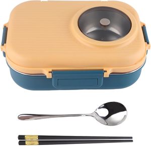 3 Compartment Stainless Steel Bento <b>Lunch</b> Box <b>Set</b> for Kids & Adults Dishwasher Safe Heatable Leak Proof - Product Image 4