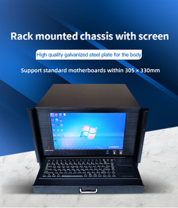 6U sâu đen 600cm 14inch màn hình Bàn phím tích hợp khung gầm điều khiển công nghiệp thiết bị máy tính máy chủ bao vây Giá Chứng Khoán - Product Image 3