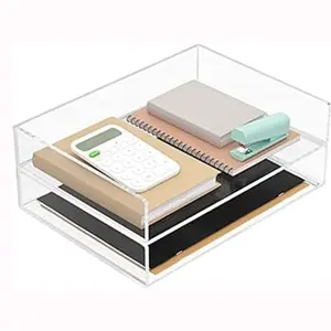 高品质多用途定制透明亚克力悬挂文件盒和管盒玻璃指甲锉a3盒文件