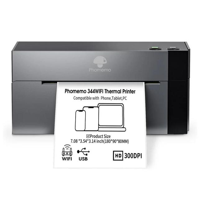 Phomemo 344 Wi-Fi Label Printer Thermal Wireless 4x6 Shipping Label Printer 300 Dpi Label Maker for Home/office/warehouse