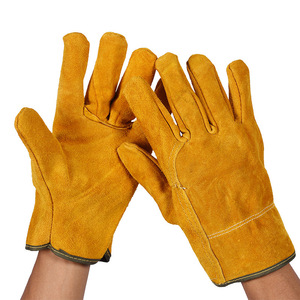 Guantes de soldadura Tao Shield de piel de vaca, 27 cm, amarillos, resistentes al calor, para soldadores - Product Image 3