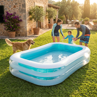 Piscine familiale rectangulaire gonflable Intex 56483, construction en PVC durable, portable et légère pour une utilisation en extérieur