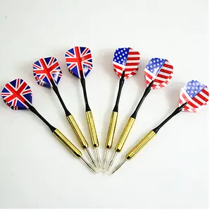 ActEarlier Factory price supply Union Jack flag professional dart needle copper plated fly darts