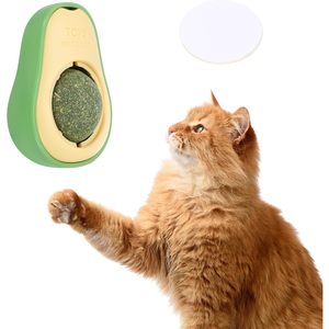 PETAXCELL Balle à mâcher en plastique décontractée à la catnip pour chats d'intérieur, jouet rotatif pour le nettoyage des dents, vert jaune, petite taille - Product Image 1