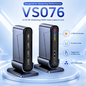 Tarjeta de Captura 2CH 4K USB3.2 con Doble Salida, Entrada de Línea Separada, LED RGB, Ventilador de Refrigeración Integrado, Transmisión en Vivo, Cámara para Portátil, <span class=keywords><strong>MP4</strong></span> - Product Image 4