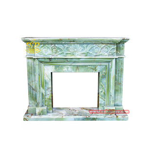 Cheminée en marbre haut de gamme personnalisée Surround moderne en pierre d'onyx pour la décoration de villa Cheminée d'extérieur pour le salon - Product Image 2