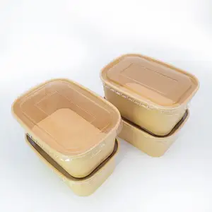صندوق حقيبة الوجبات السريعة الجاهزة مخصص للمطعم للاستعمال مرة واحدة في حاوية التعبئة والتغليف حاوية غداء كرافت