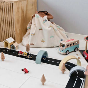 Auto Print Draagbare Speelmat Gemakkelijk te Dragen Reistas voor Kinderen 2-in-1 Speelgoed Opbergzak met Trekkoord - Product Image 6