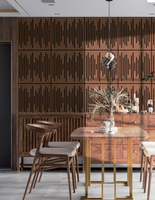 Panneau acoustique à lamelles creuses carrées 600*600*18MM, panneau mural en bois MDF avec placage bois absorbant le son pour décoration intérieure