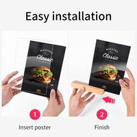 [Exclusivité transfrontalière] Présentoir de table A4 en bois massif et acrylique pour menu, prix et publicité en restauration